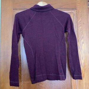 Smartwool Deep Burgundy Ribbed Turtleneck Sweater Small